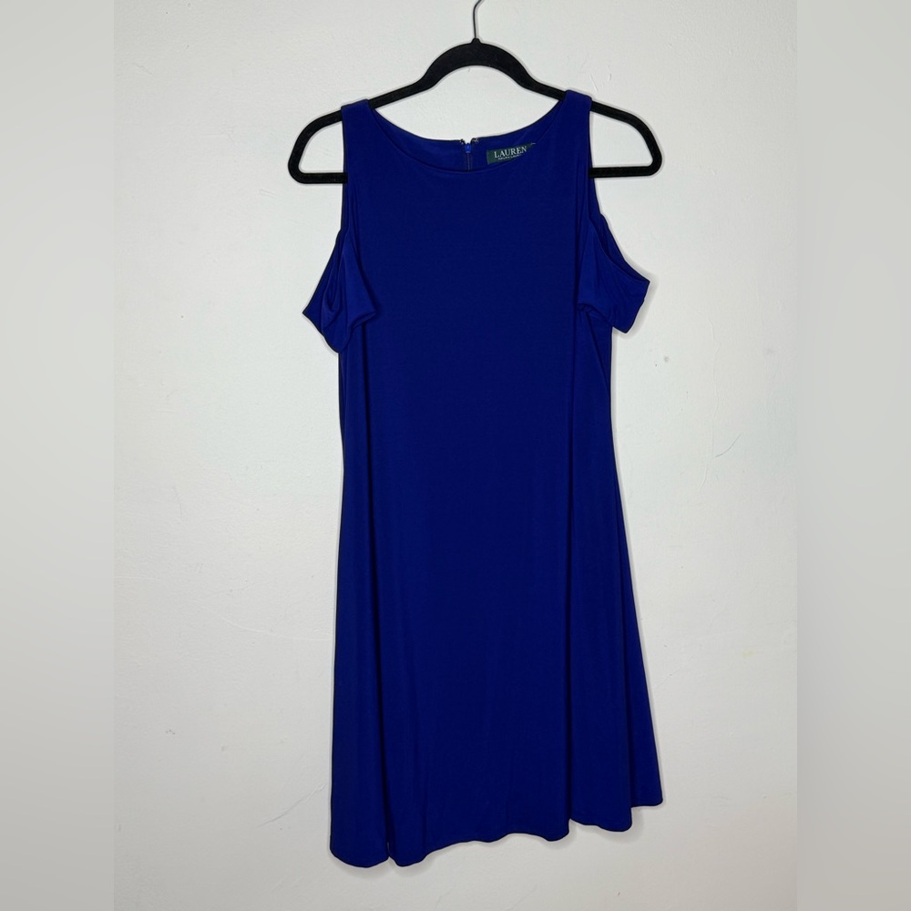 Ralph Lauren Royal Blue Cold Shoulder Dress